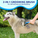 Deshedding Brush & Metal Comb Grooming Combo
