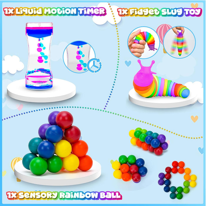 15Pack Fidget Toys Bulk for Adult Kids Age 5-7, 8-12, Figette Classroom Must Have Back to School Gifts for Students Treasure Prize Box Sensory Autism Travel Must Have ADHD Autistic Stress Anxiety