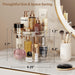 2 Tier Lazy Susan Turntable Organizer 9.25'' Rotating Spice Rack Organization for Cabinet, Kitchen, Pantry, Countertop, Bathroom, Vanity, Medicine Cabinet Organizer, Clear