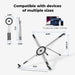 Viozon Ergonomic Portable Laptop Stand for Desk - Foldable Adjustable Aluminum PC Riser with Magnetic Phone Holder, Work & Office Accessories for Home Office (10-16” Laptops, 4-13” Phones/Tablets, Silver)