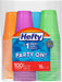 Party On Disposable Plastic Cups, Assorted, 16 Ounce, 100 Count