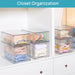 4 Pack Large Stackable Storage Drawers, Clear