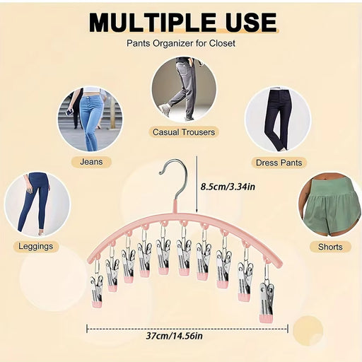1/2/3PCS Legging Organizer for Closet, Pants Hangers With10 Clips Holds Space Saving Hanging Closet Organizer