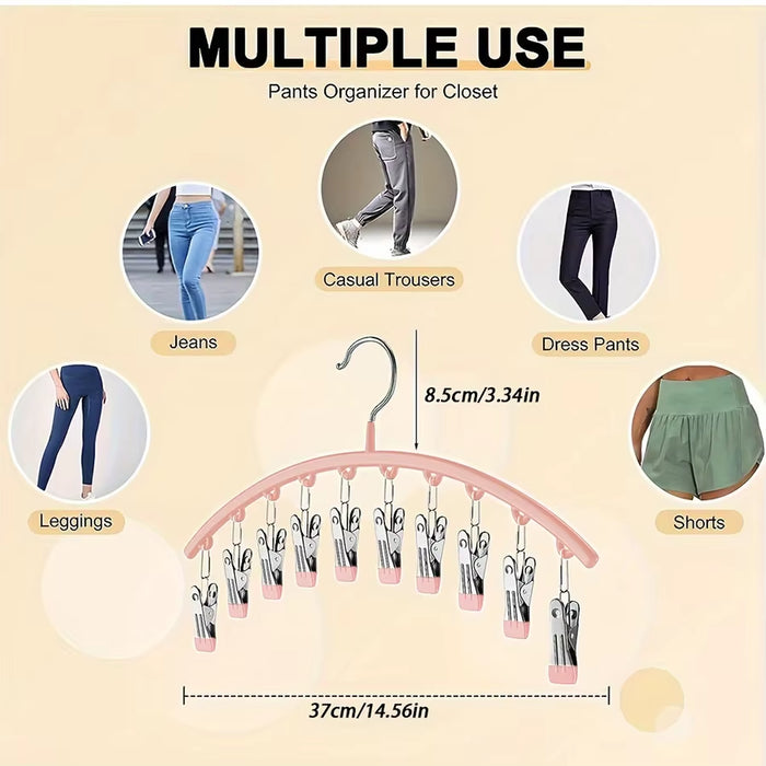 1/2/3PCS Legging Organizer for Closet, Pants Hangers With10 Clips Holds Space Saving Hanging Closet Organizer