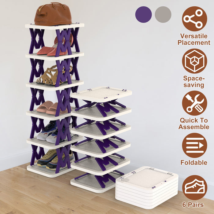 Six-Tier Foldable Shoe Rack