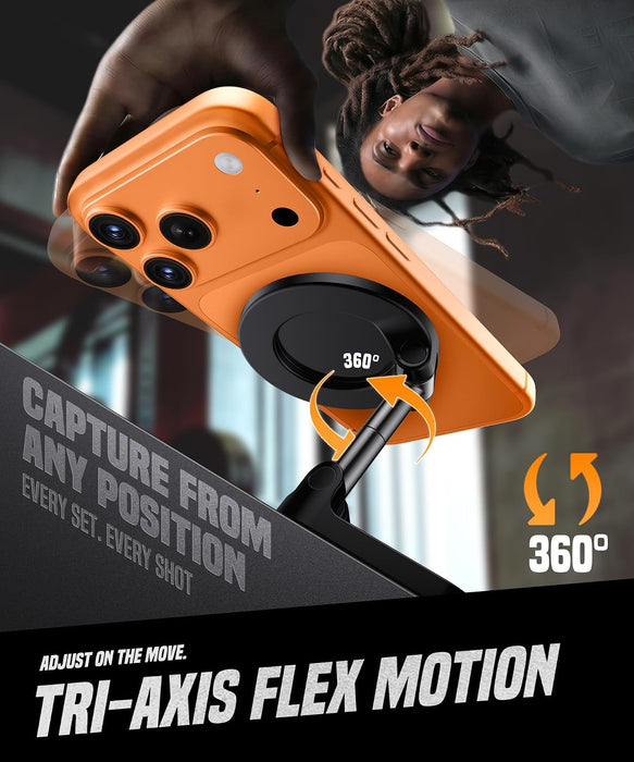 Magnetic Phone Holder for Gym,Adjustable Tripod Mount Ring Black