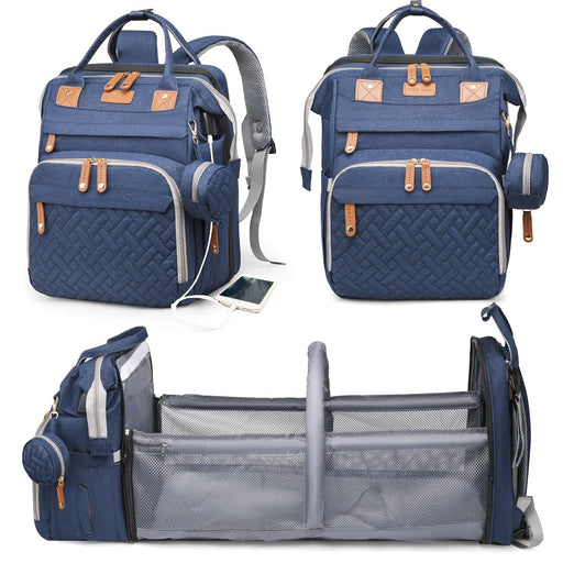 Baby Diaper Bag with Changing Station, Waterproof Diaper Bag Backpack for Moms Dads with USB Charging Port, Baby Shower 