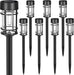 Solar Pathway Lights, 8 Pack LED Solar Lights Outdoor Waterproof, Glass Metal Garden Lighting for Yard Path Landscape La