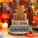 4 Pcs Fall Decoration For Home Wooden Maple Leaf Stacked Decor