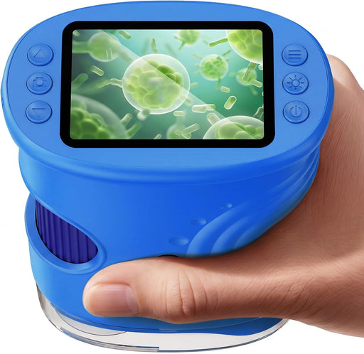 4K 1000X Handheld Digital Microscope for Kids with 2.0" IPS Screen(Blue)