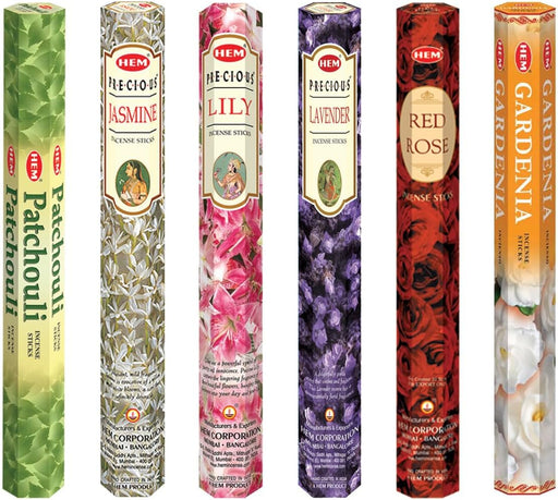 Assorted Incense Sticks | Natural Fragrance | Positive Energy & Spiritual Wellness | Multiple Scents | Pack of 6 (Jasmine,Lily, Lavender, Rose, Gardenia, Patchouli)