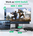 HDMI Switch 4k@60hz Splitter,  Aluminum Bidirectional HDMI Switcher 2 in 1 Out, Manual HDMI Hub Supports HD Compatible with Xbox PS5/4/3 Blu-Ray Player Fire Stick Roku