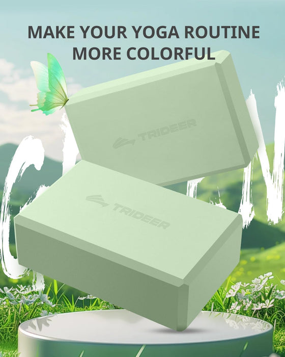 Yoga Blocks 2 Pack with Supportive Non-Slip Foam for Yoga Pilate Stretching
