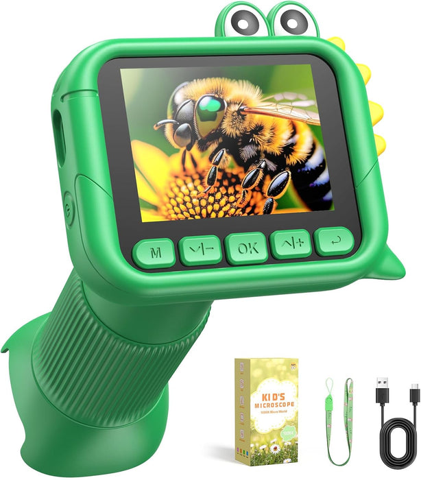 1000X Digital Microscope for Kids: 2.4" HD Screen 4K Image
