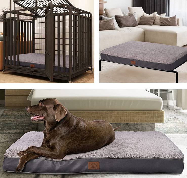 Washable Orthopedic Large Dog Bed with Removable Cover, Pet Bed Mat