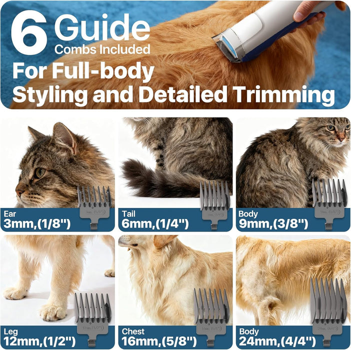 Dog Grooming Vacuum Kit, 15000Pa Clipper, Shedding Brush, 2L, White