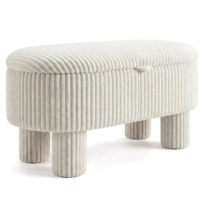 Corduroy Storage Bench with Hidden Compartment