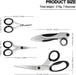 Premium Sewing Scissors Bundle, 8" Heavy Duty Fabric, 5" Embroidery, 4" Small Detail Scissors, 5" Thread Snips, Tailorin