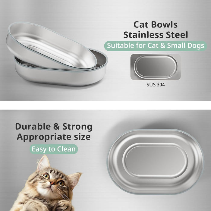 Stainless Steel Bowl for Automatic Microchip Cat Pet Feeder, Sealing Ring Design for Keeping Food Fresh and Reducing Odo