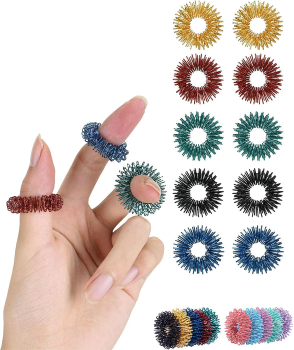 - Spiky Sensory Rings, 10 Pack, Jewel Tones