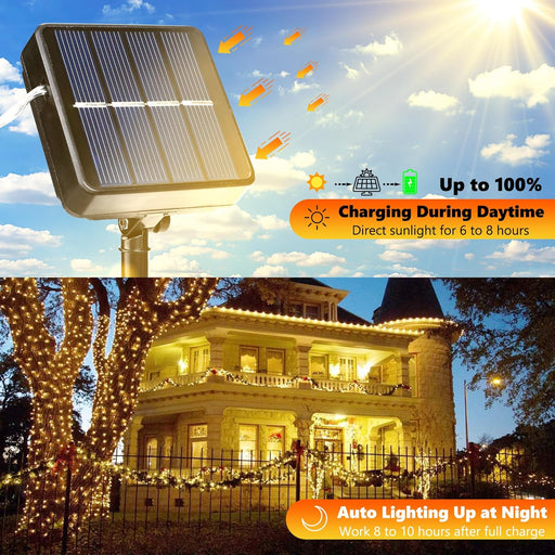 Solar Fairy Lights, 2-Pack Total 80FT 240LED Lights, Warm White