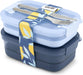 Lunch Stack Bento Box Plastic Food Containers, 2 Pack, Blueberry