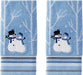 Christmas Winter Friends Snowman Hand Towel Set-2pc, Blue