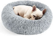 Dog & Cat Bed for Indoor Cats, 20in Calming Donut Bed (Light Grey)