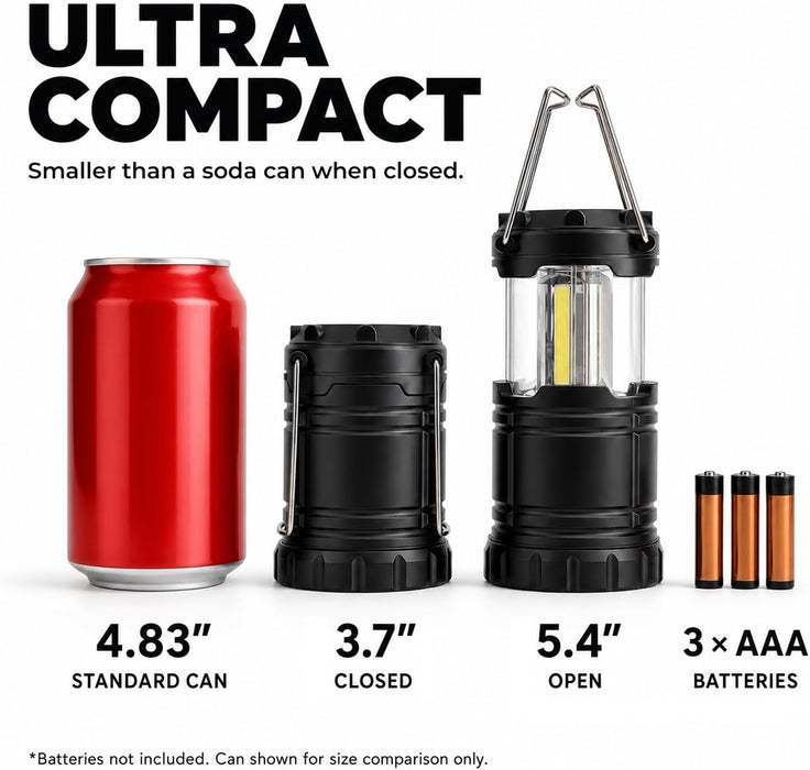 Camping Lights LED Lantern Flashlights, Battery Operated Lamp Tent Lanterns for Power Outages, Camping Essentials Outdoor,Home,Emergency Gear, Hurricane Survival (3 AAA batteries not included)
