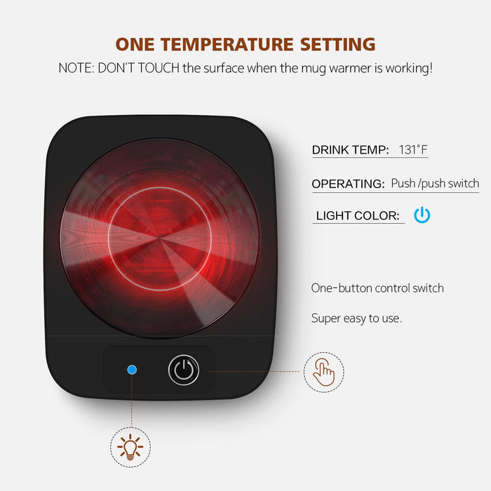 Coffee Mug Warmer, Smart Candle Warmer, Electric Cup Warmer with Aluminum Metal Panel for Office, Desk Accessories, Elec