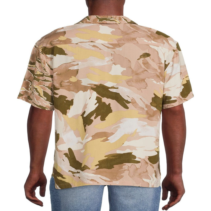 No Boundaries Men'S and Big Men'S Rayon Shirt with Short Sleeves