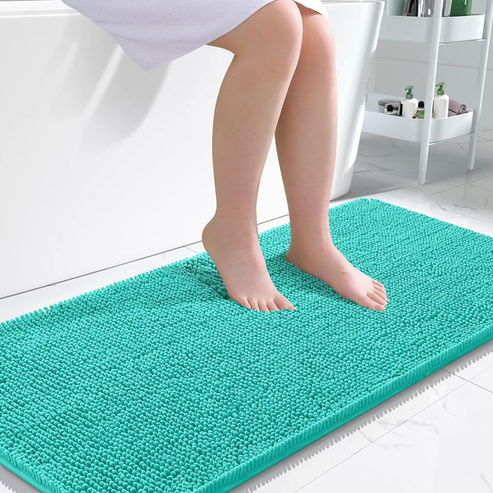 Bathroom Rugs 30X20, Extra Soft Absorbent Chenille Bath Rugs, Rubber Backing Quick Dry, Machine Washable Bath Mats for Bathroom Floor, Tub and Shower, Home Decor Accessories, Grey