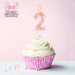 Pastel Macaron Number 2 Candle, 2nd Birthday Decorations for Girl