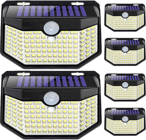 120 LED Outdoor Solar Lights with Motion Sensor and 3 Lighting Modes, IP65 Waterproof Wide Solar Wall Lights Ideal for G