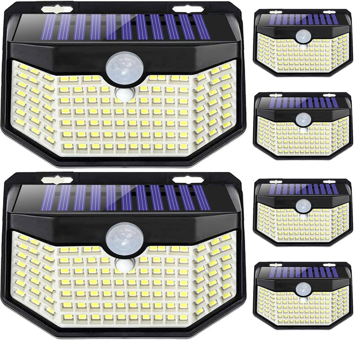 120 LED Outdoor Solar Lights with Motion Sensor and 3 Lighting Modes, IP65 Waterproof Wide Solar Wall Lights Ideal for G