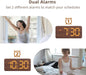 Wooden Digital Alarm Clocks for Bedrooms with 0-100% Dimmable Display
