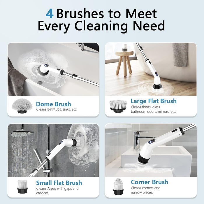 Electric Spin Scrubber, Cordless Cleaning Brush for Bathroom,Home