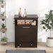 Raised-Bowl Pet Feeder Station with Storage Cabinet
