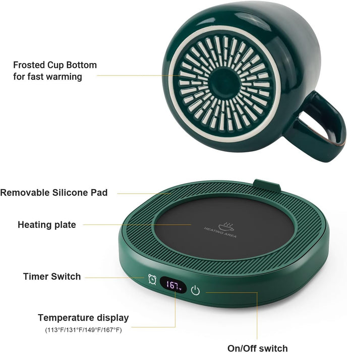 Coffee Mug Warmer & You are Awesome Mug Set, Electric Cup Warmer for Desk