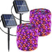 Orange Purple Halloween Solar String Lights,2 Pack Total 80FT 240LED