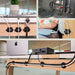 [Made in the UK] 10-Pack Adjustable Elastic Adhesive Cable Clips, Wire Management Holder, Cord Organizer for Home Office