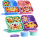 4 Pcs Bento Box Set, Reusable 3 Compartments Snack Boxes with 2 Leakproof Small Containers, Stackable Meal Prep Lunch Co