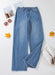 Women's Wide Leg Jeans High Waisted Stretchy Denim Pants