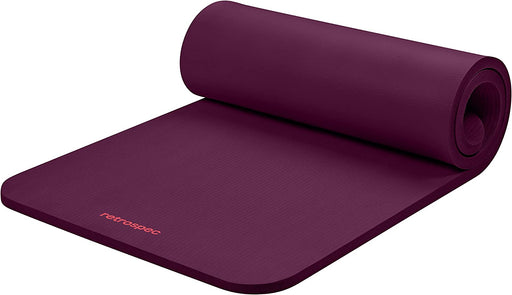 Retrospec Solana Yoga Mat 1" Thick w/Nylon Strap for Men & Women - Non Slip Exercise Mat for Home Yoga, Pilates, Stretch