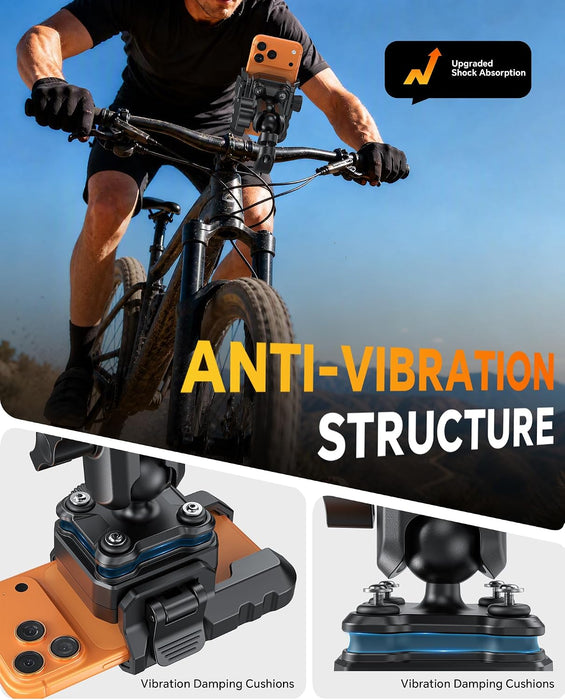 Motorcycle Phone Mount Anti-Theft, Camera-Friendly Bike Phone Holder
