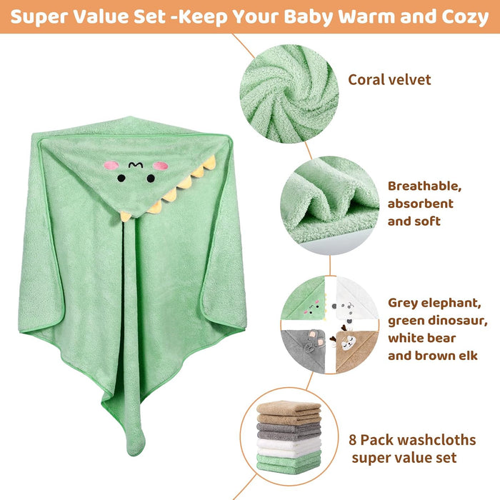 12 PCS Baby Bath Towels Set for Infants Toddlers Essentials