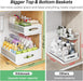 Under Sink Organizer, 2-Pack Pull Out Cabinet Organizer 2 Tier Metal Slide Out Storage Shelf Rack, L-Shaped Adjustable H