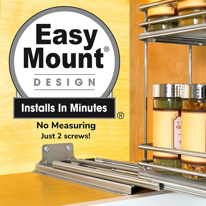 ® Pull Out Spice Organization for Cabinets - 4-3/8 inch Wide – Spice Rack for Inside Cabinets, Slide Out Spice Rack Orga
