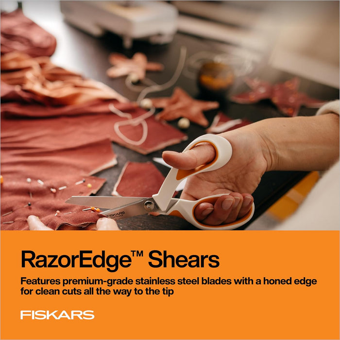 Fiskars 8" RazorEdge Fabric Scissors, Heavy Duty & Sharp Fabric Shears