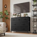 7 Drawer Fabric Dresser for Bedroom Storage with Bins, Black
